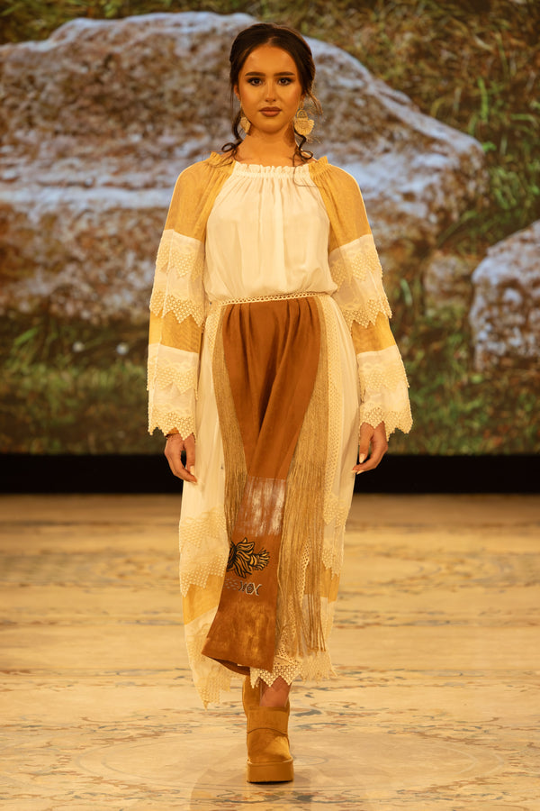 Rochie viscoza cu garnituri S55